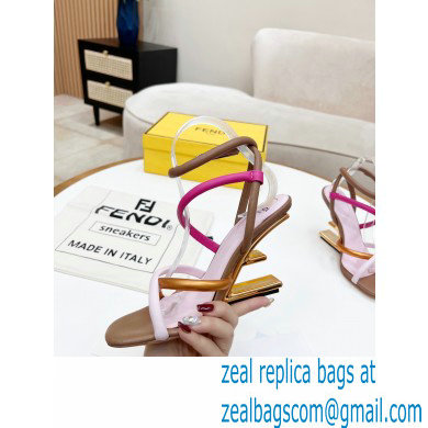 Fendi First Nappa Leather Cross-over Bands And Ankle Strap High-heeled Sandals Brown 2022