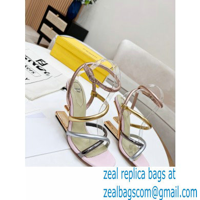 Fendi First Nappa Leather Cross-over Bands And Ankle Strap High-heeled Sandals Pink 2022