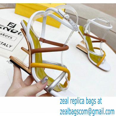 Fendi First Nappa Leather Cross-over Bands And Ankle Strap High-heeled Sandals White 2022