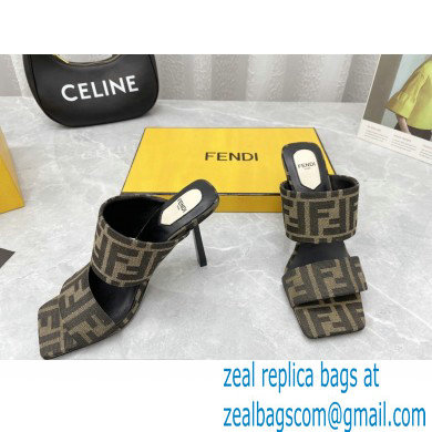 Fendi Heel 10cm FF Fabric Sandals 2022