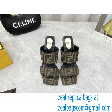 Fendi Heel 10cm FF Fabric Sandals 2022 - Click Image to Close