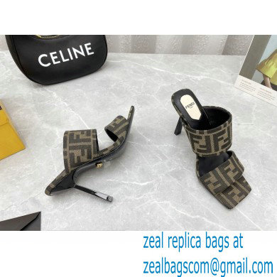 Fendi Heel 10cm FF Fabric Sandals 2022