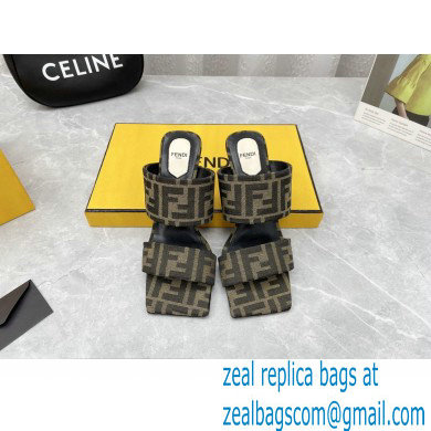 Fendi Heel 6cm FF Fabric Sandals 2022