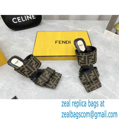 Fendi Heel 6cm FF Fabric Sandals 2022