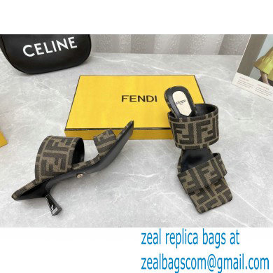 Fendi Heel 6cm FF Fabric Sandals 2022