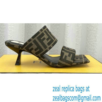 Fendi Heel 6cm FF Fabric Sandals 2022 - Click Image to Close