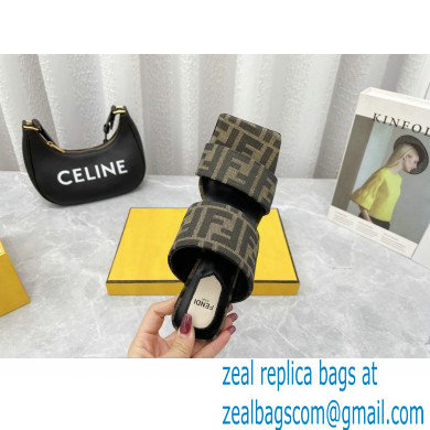 Fendi Heel 6cm FF Fabric Sandals 2022 - Click Image to Close