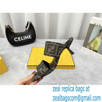 Fendi Heel 6cm FF Fabric Sandals 2022 - Click Image to Close