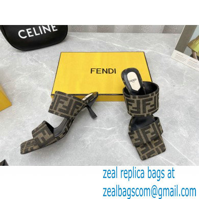 Fendi Heel 6cm FF Fabric Sandals 2022