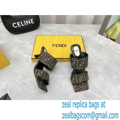 Fendi Heel 6cm FF Fabric Sandals 2022 - Click Image to Close