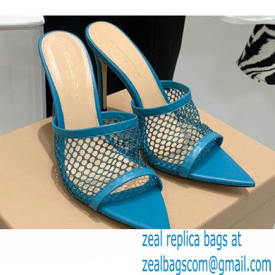 Gianvito Rossi Heel 10.5cm Alisa Mules Blue 2022