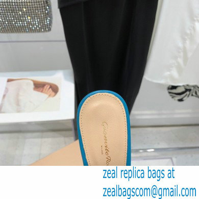 Gianvito Rossi Heel 10.5cm Alisa Mules Blue 2022 - Click Image to Close