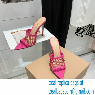 Gianvito Rossi Heel 10.5cm Alisa Mules Fuchsia 2022 - Click Image to Close