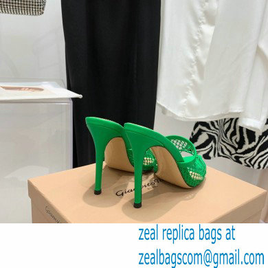 Gianvito Rossi Heel 10.5cm Alisa Mules Green 2022 - Click Image to Close