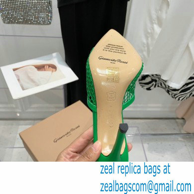 Gianvito Rossi Heel 10.5cm Alisa Mules Green 2022 - Click Image to Close
