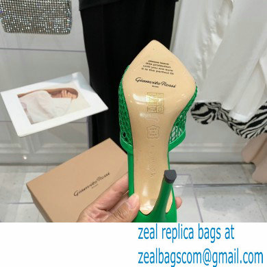 Gianvito Rossi Heel 10.5cm Alisa Mules Green 2022