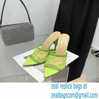 Gianvito Rossi Heel 10.5cm Alisa Mules Light Green 2022 - Click Image to Close