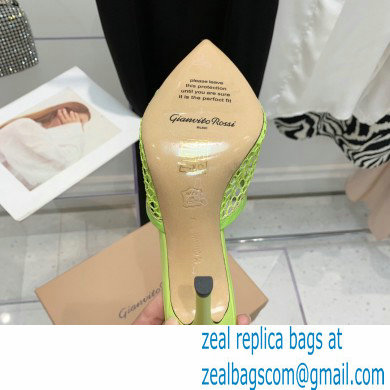 Gianvito Rossi Heel 10.5cm Alisa Mules Light Green 2022 - Click Image to Close