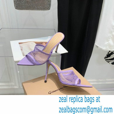 Gianvito Rossi Heel 10.5cm Alisa Mules Lilac 2022 - Click Image to Close