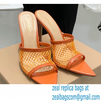 Gianvito Rossi Heel 10.5cm Alisa Mules Orange 2022 - Click Image to Close