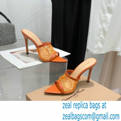 Gianvito Rossi Heel 10.5cm Alisa Mules Orange 2022 - Click Image to Close