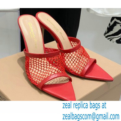 Gianvito Rossi Heel 10.5cm Alisa Mules Red 2022 - Click Image to Close