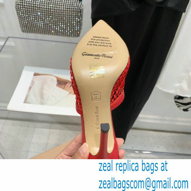 Gianvito Rossi Heel 10.5cm Alisa Mules Red 2022 - Click Image to Close