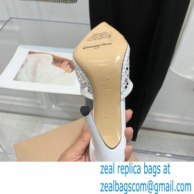 Gianvito Rossi Heel 10.5cm Alisa Mules White 2022 - Click Image to Close