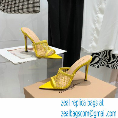 Gianvito Rossi Heel 10.5cm Alisa Mules Yellow 2022