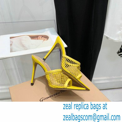 Gianvito Rossi Heel 10.5cm Alisa Mules Yellow 2022