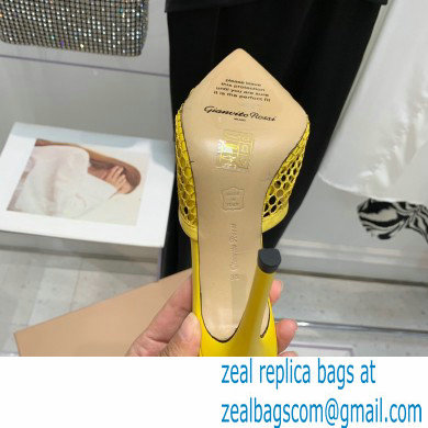 Gianvito Rossi Heel 10.5cm Alisa Mules Yellow 2022 - Click Image to Close