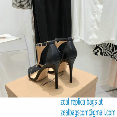 Gianvito Rossi Heel 10.5cm Eiko Stiletto Leather Sandals Black 2022 - Click Image to Close