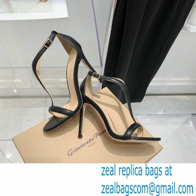 Gianvito Rossi Heel 10.5cm Eiko Stiletto Leather Sandals Black 2022 - Click Image to Close