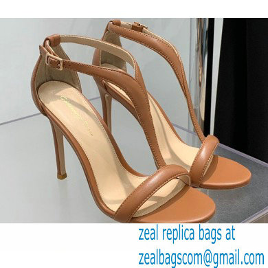 Gianvito Rossi Heel 10.5cm Eiko Stiletto Leather Sandals Brown 2022 - Click Image to Close