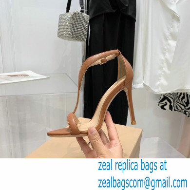 Gianvito Rossi Heel 10.5cm Eiko Stiletto Leather Sandals Brown 2022 - Click Image to Close