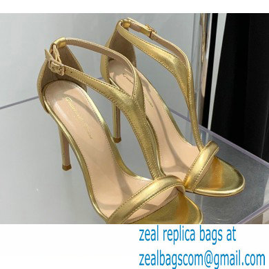 Gianvito Rossi Heel 10.5cm Eiko Stiletto Leather Sandals Metallic Gold 2022 - Click Image to Close