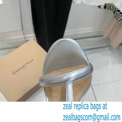 Gianvito Rossi Heel 10.5cm Eiko Stiletto Leather Sandals Metallic Silver 2022 - Click Image to Close