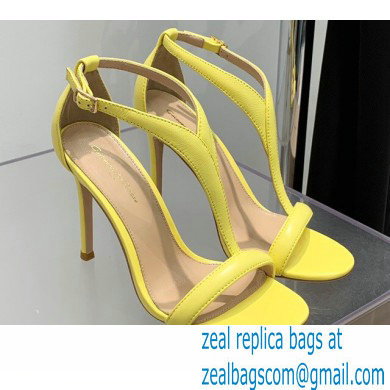 Gianvito Rossi Heel 10.5cm Eiko Stiletto Leather Sandals Yellow 2022 - Click Image to Close