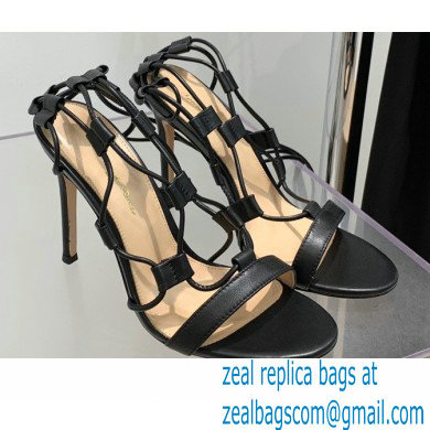 Gianvito Rossi Heel 10.5cm Giza Leather Sandals Black 2022