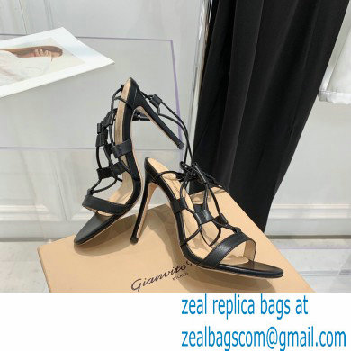 Gianvito Rossi Heel 10.5cm Giza Leather Sandals Black 2022
