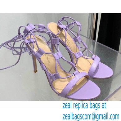 Gianvito Rossi Heel 10.5cm Giza Leather Sandals Lilac 2022