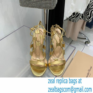 Gianvito Rossi Heel 10.5cm Giza Leather Sandals Metallic Gold 2022