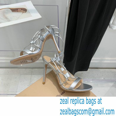 Gianvito Rossi Heel 10.5cm Giza Leather Sandals Metallic Silver 2022