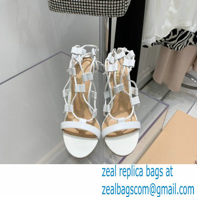 Gianvito Rossi Heel 10.5cm Giza Leather Sandals White 2022 - Click Image to Close