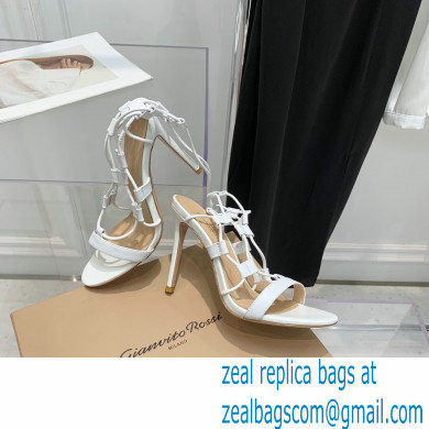 Gianvito Rossi Heel 10.5cm Giza Leather Sandals White 2022