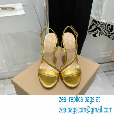 Gianvito Rossi Heel 10.5cm Manhattan Leather Sandals Metallic Gold 2022 - Click Image to Close