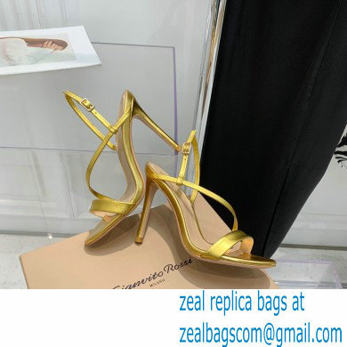 Gianvito Rossi Heel 10.5cm Manhattan Leather Sandals Metallic Gold 2022 - Click Image to Close