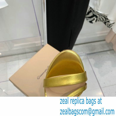 Gianvito Rossi Heel 10.5cm Manhattan Leather Sandals Metallic Gold 2022 - Click Image to Close