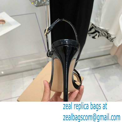 Gianvito Rossi Heel 10.5cm Manhattan Patent Leather Sandals Black 2022 - Click Image to Close