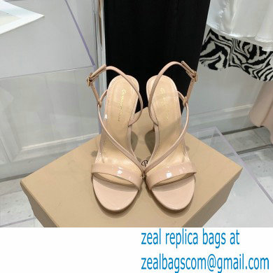 Gianvito Rossi Heel 10.5cm Manhattan Patent Leather Sandals Nude 2022 - Click Image to Close